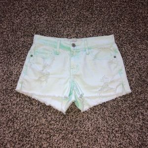 Light turquoise acid wash A & Fitch Shorts